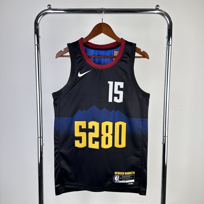 【 NBA 】Denver Nuggets season 2024 Jokić Team Jersey NO.15 – City Edition