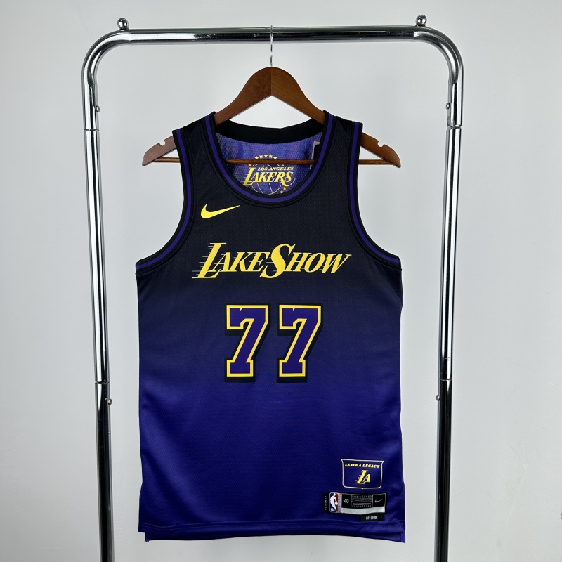 【 NBA 】Los Angeles Lakers season 2025 Dončić Team Jersey NO.77 – City Edition