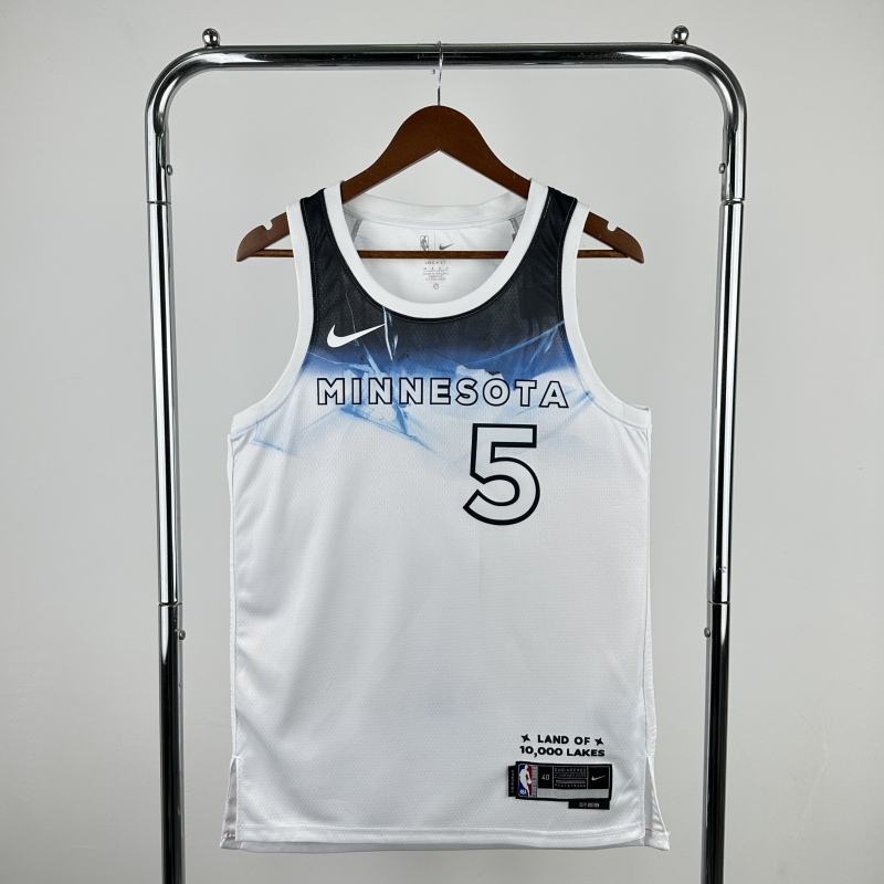【 NBA 】Minnesota Timberwolves season 2025 EDWARDS Team Jersey NO.5 – City Edition