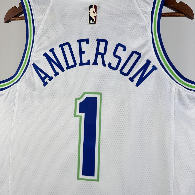 【 NBA 】Minnesota Timberwolves season 2024 ANDERSON Team Jersey NO.1 – City Edition