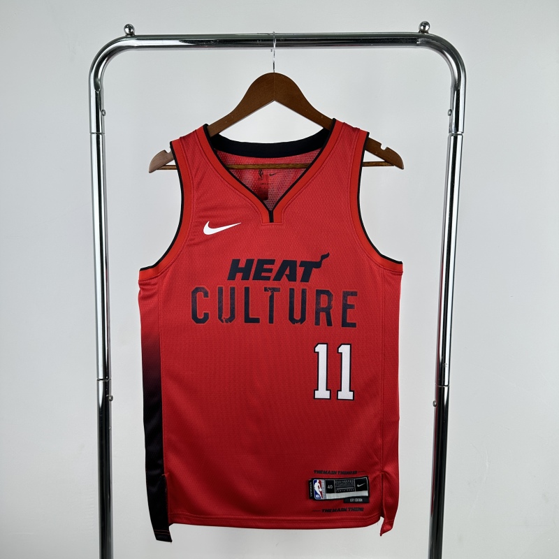 【 NBA 】Miami Heat season 2025 Jaquez Jr. Team Jersey NO.11  – City Edition