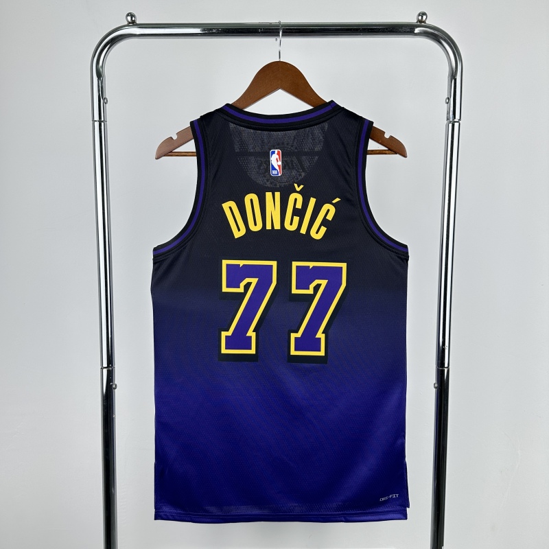 【 NBA 】Los Angeles Lakers season 2025 Dončić Team Jersey NO.77 – City Edition