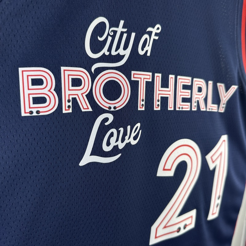【 NBA 】Philadelphia 76ers season 2024 EMBIID Team Jersey NO.21 – City Edition