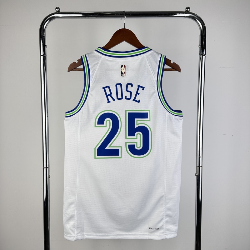【 NBA 】Minnesota Timberwolves season 2024 ROSE Team Jersey NO.25 – City Edition