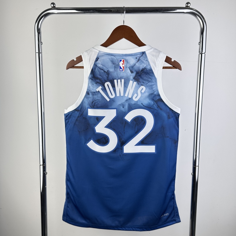 【 NBA 】Minnesota Timberwolves season 2024 TOWNS Team Jersey NO.32 – City Edition