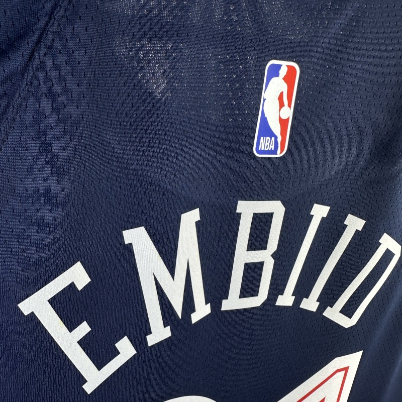 【 NBA 】Philadelphia 76ers season 2024 EMBIID Team Jersey NO.21 – City Edition