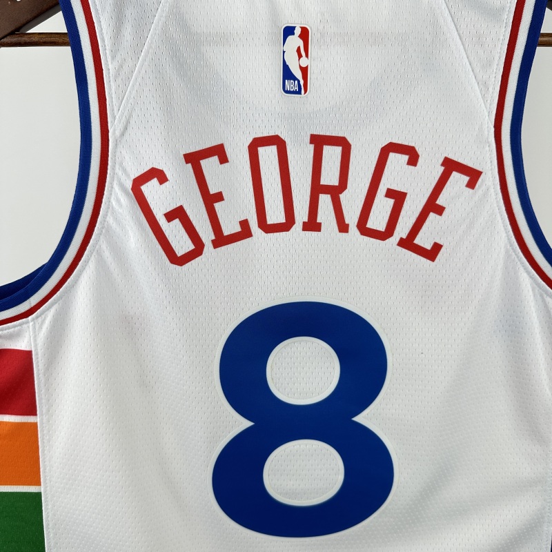 【 NBA 】Philadelphia 76ers season 2025 GEORGE Team Jersey NO.8 – City Edition