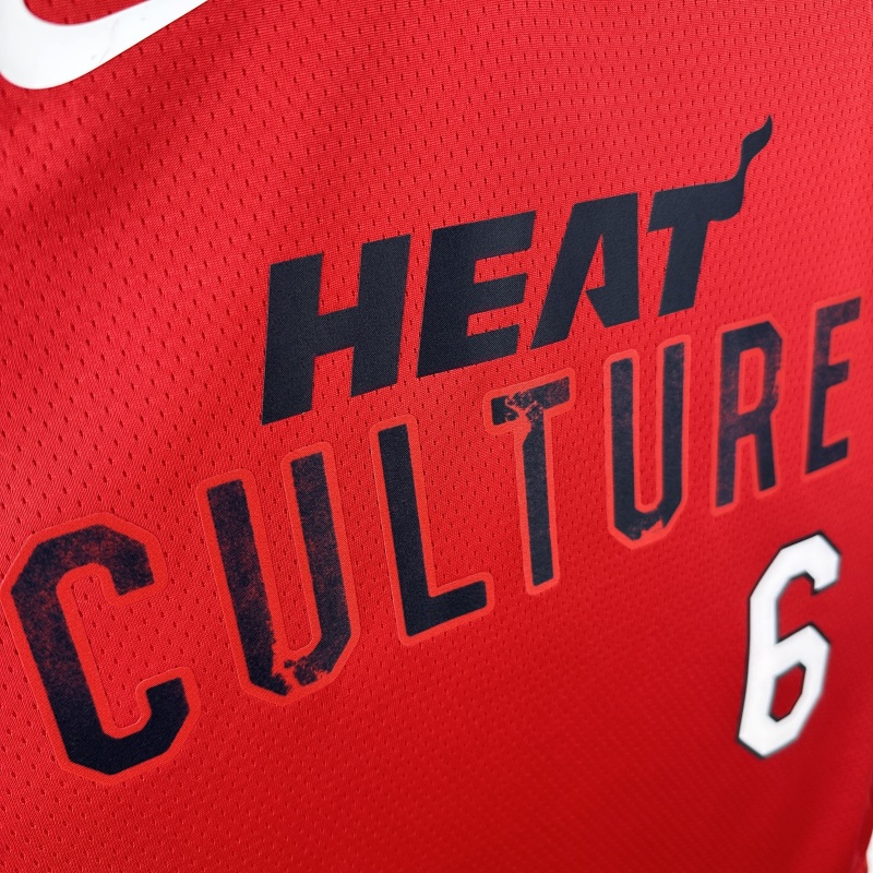 【 NBA 】Miami Heat season 2025 JAMES Team Jersey NO.6  – City Edition