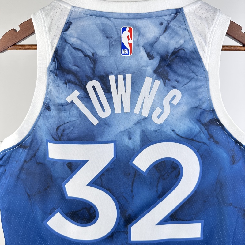 【 NBA 】Minnesota Timberwolves season 2024 TOWNS Team Jersey NO.32 – City Edition