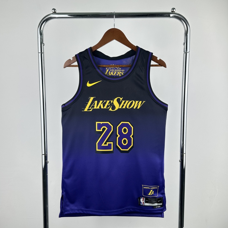 【 NBA 】Los Angeles Lakers season 2025 HACHIMURA Team Jersey NO.28 – City Edition