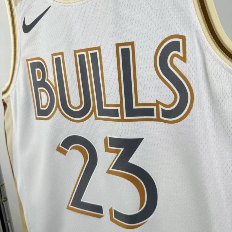 【 NBA 】Chicago Bulls season 2025 Jordan White Jersey NO.23 - City Edition