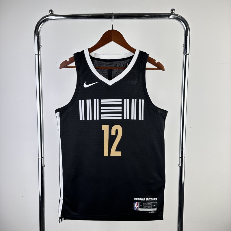 【 NBA 】Memphis Grizzlies season 2024 MORANT Team Jersey NO.12 – City Edition