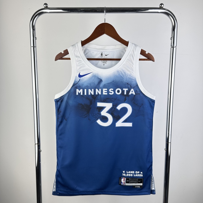 【 NBA 】Minnesota Timberwolves season 2024 TOWNS Team Jersey NO.32 – City Edition