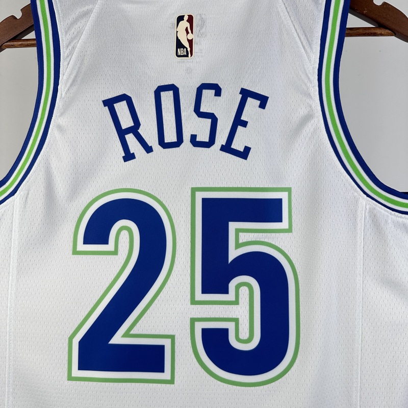 【 NBA 】Minnesota Timberwolves season 2024 ROSE Team Jersey NO.25 – City Edition