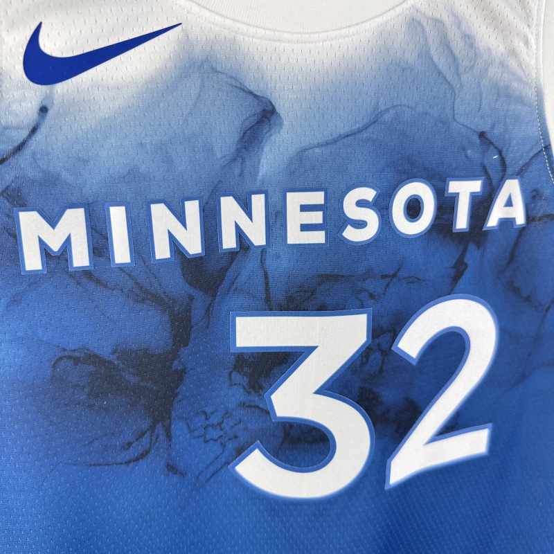 【 NBA 】Minnesota Timberwolves season 2024 TOWNS Team Jersey NO.32 – City Edition
