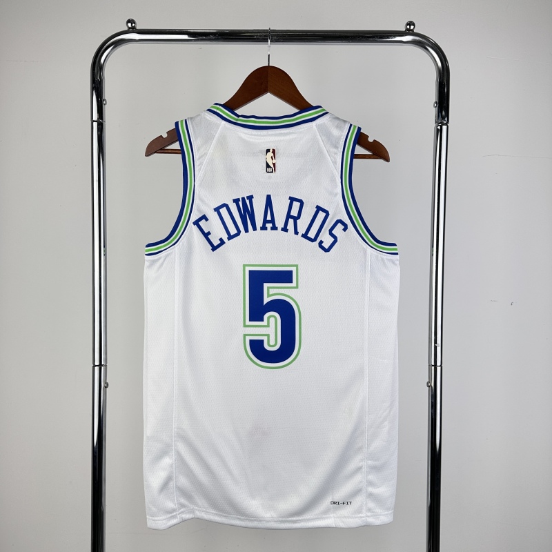 【 NBA 】Minnesota Timberwolves season 2024 EDWARDS Team Jersey NO.5 – City Edition