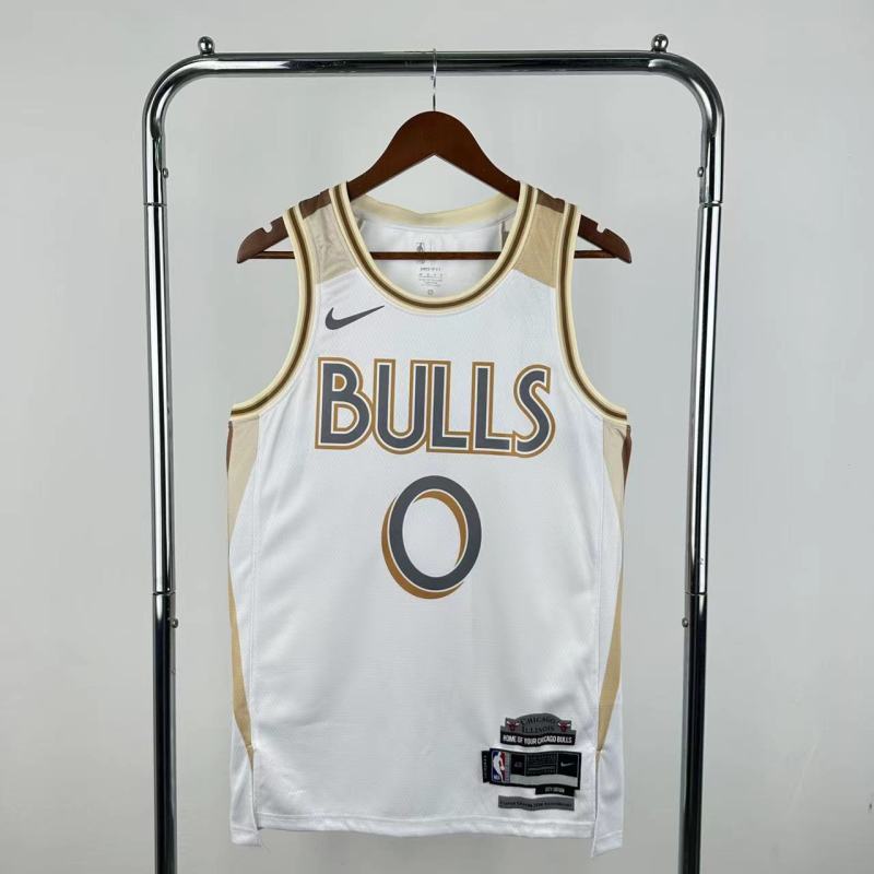 【 NBA 】Chicago Bulls season City 2025 Edition White Jersey No.0 - City Edition