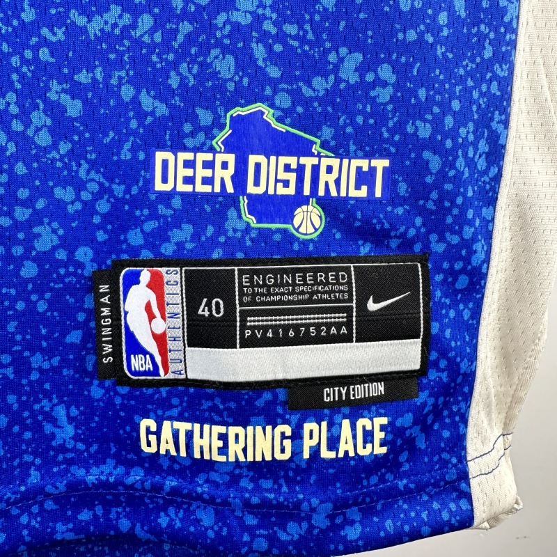 【 NBA 】Milwaukee Bucks season 2024 ANTETOKOUNMPO Team Jersey NO.34  – City Edition