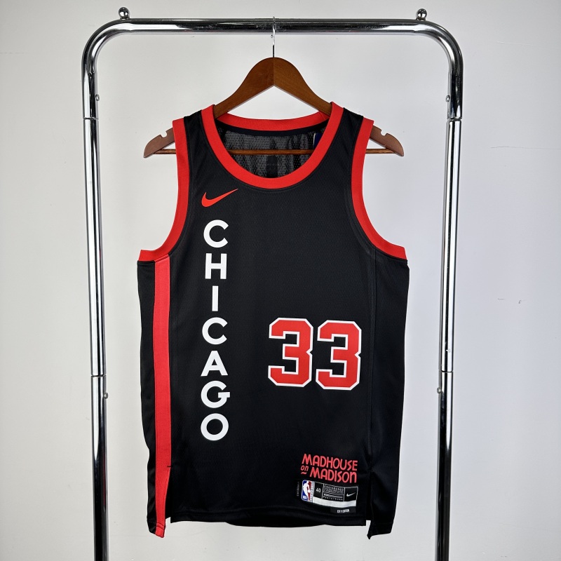 【 NBA 】Chicago Bulls Scottie Pippen 2024 Swingman Jersey NO.33 - City Edition
