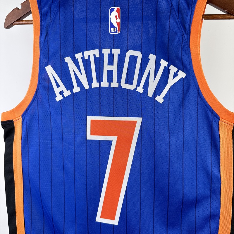 【 NBA 】New York Knicks season 2024 ANTHONY Team Jersey NO.7  – City Edition