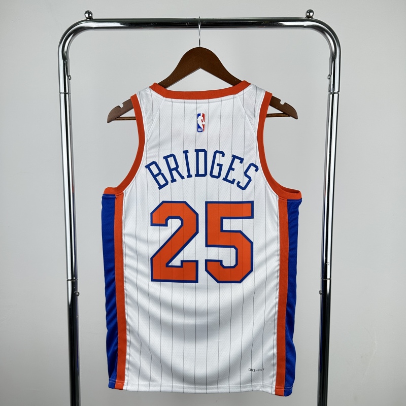 【 NBA 】New York Knicks season 2025 BRIDGES Team Jersey NO.25  – City Edition