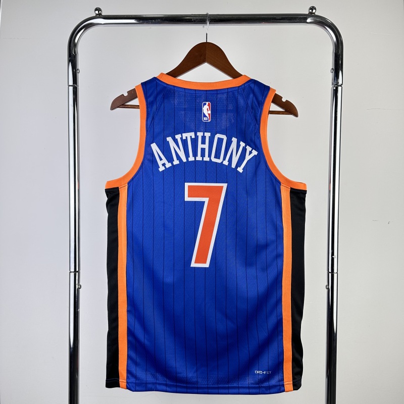 【 NBA 】New York Knicks season 2024 ANTHONY Team Jersey NO.7  – City Edition