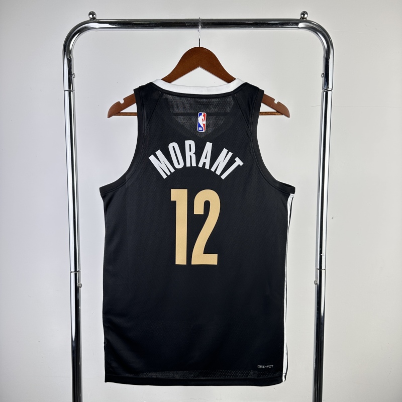 【 NBA 】Memphis Grizzlies season 2024 MORANT Team Jersey NO.12 – City Edition