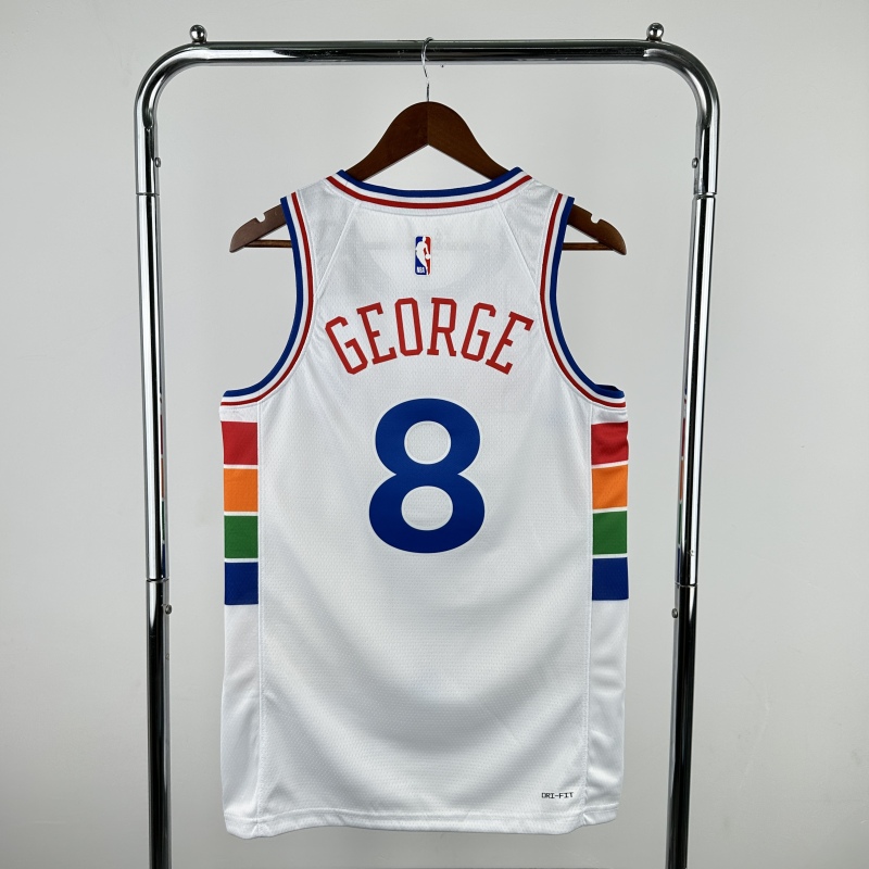 【 NBA 】Philadelphia 76ers season 2025 GEORGE Team Jersey NO.8 – City Edition