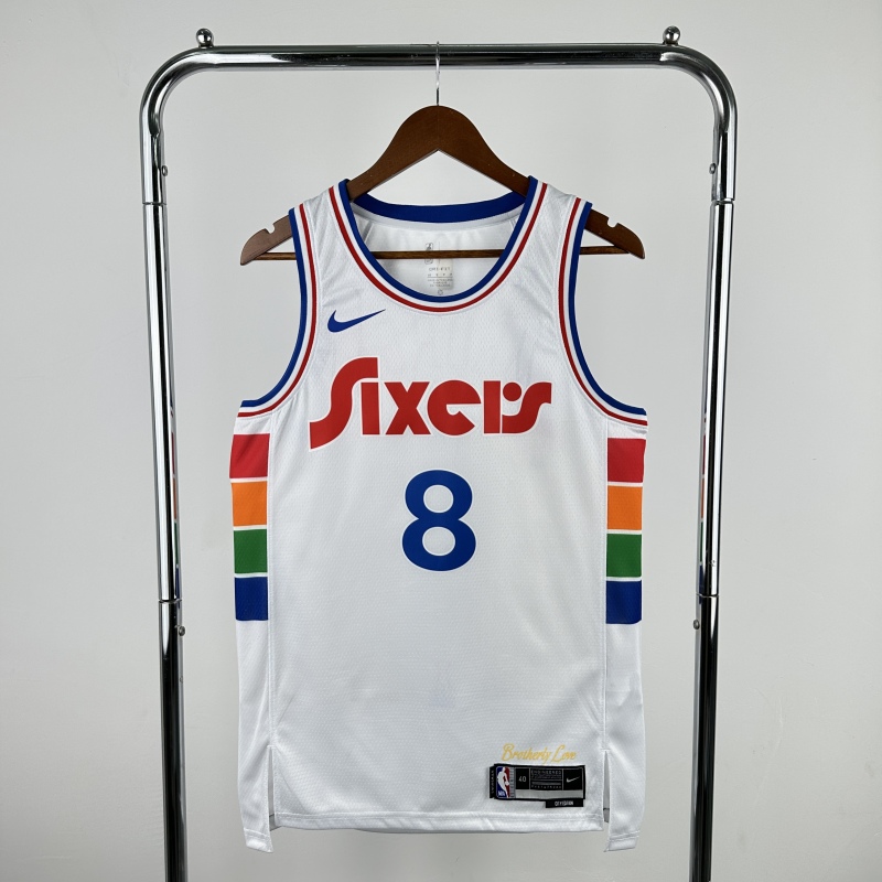 【 NBA 】Philadelphia 76ers season 2025 GEORGE Team Jersey NO.8 – City Edition