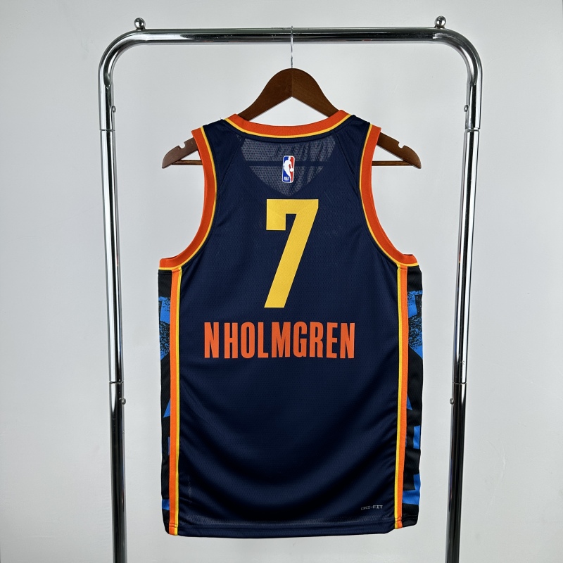 【 NBA 】Oklahoma City Thunder season 2025 HOLMGREN Team Jersey NO.7 – City Edition