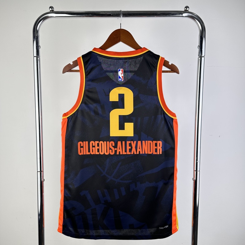 【 NBA 】Oklahoma City Thunder season 2024 Gilgeous-Alexander Team Jersey NO.2 – City Edition