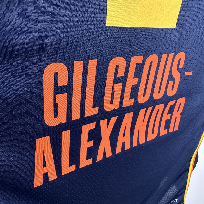 【 NBA 】Oklahoma City Thunder season 2025 Gilgeous-Alexander Team Jersey NO.2 – City Edition