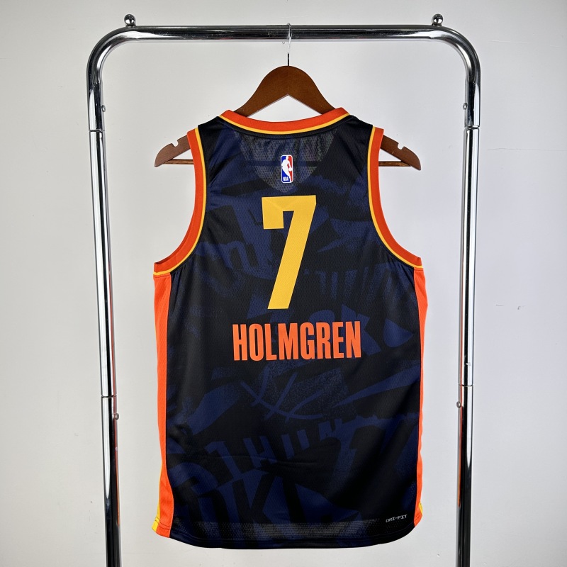 【 NBA 】Oklahoma City Thunder season 2024 HOLMGREN Team Jersey NO.7 – City Edition