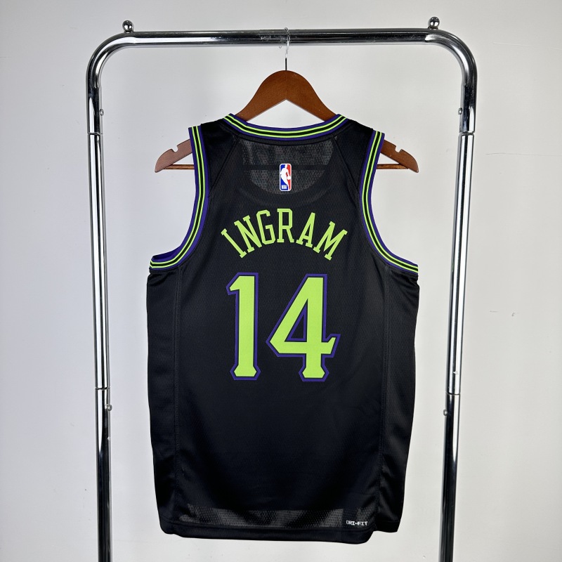 【 NBA 】New Orleans Pelicans season 2024 INGRAM Team Jersey NO.14 – City Edition