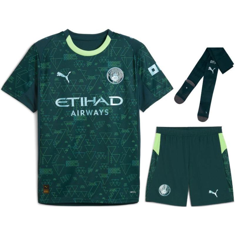 【 KIDS KIT 】MANCHESTER CITY 2025/2026 FOURTH FOOTBALL JERSEY