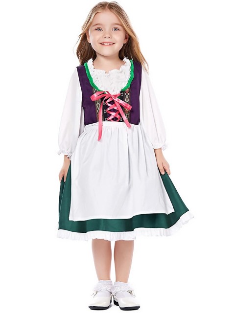 Wholesale Purple & Green Dress - Dirndl Costume Oktoberfest