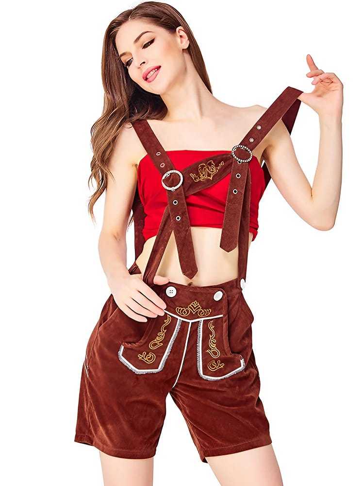 Wholesale Ladies Lederhosen Costume - Oktoberfest Shirt & Shorts