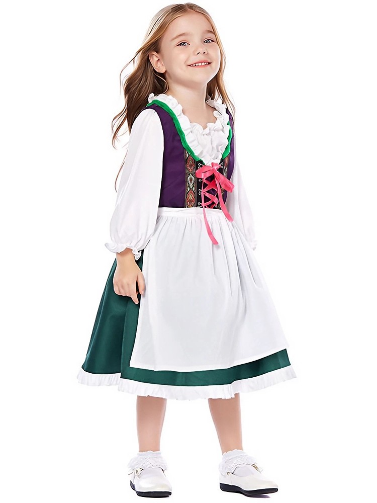 Wholesale Purple & Green Dress - Dirndl Costume Oktoberfest