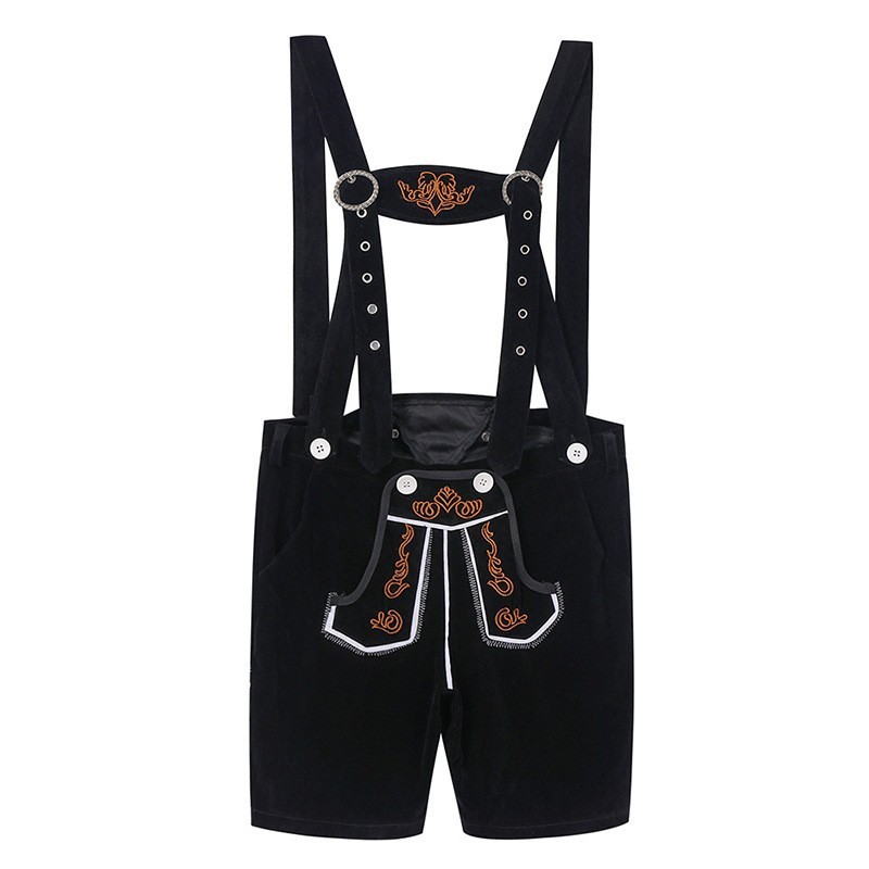 Wholesale Oktoberfest & Halloween Costumes for Adults - Brown/Black Suspender Shorts & Checkered Shirts | Festival Costumes Wholesale