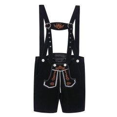 Wholesale Oktoberfest & Halloween Costumes for Adults - Brown/Black Suspender Shorts & Checkered Shirts | Festival Costumes Wholesale