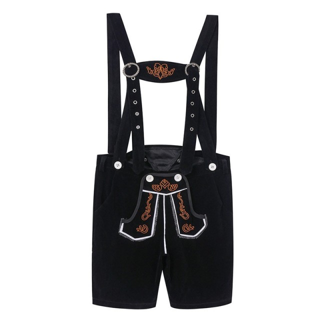 Wholesale Oktoberfest & Halloween Costumes for Adults - Brown/Black Suspender Shorts & Checkered Shirts | Festival Costumes Wholesale