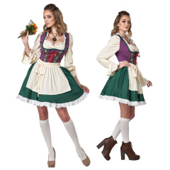 Wholesale Women's Oktoberfest Outfit - Purple & Green Dirndl Costume