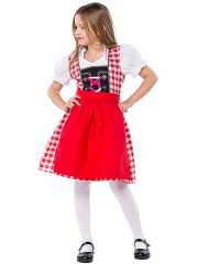 Wholesale Traditional German Dirndl - Red Checkered Dress