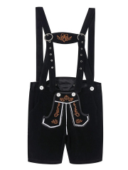 Wholesale Oktoberfest & Halloween Costumes for Adults - Brown/Black Suspender Shorts & Checkered Shirts | Festival Costumes Wholesale