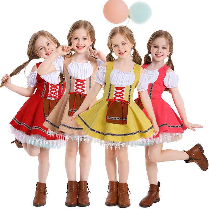 Wholesale Girls Oktoberfest Beer Costume - Beer Maid Girl Outfit
