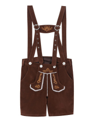 Wholesale Oktoberfest & Halloween Costumes for Adults - Brown/Black Suspender Shorts & Checkered Shirts | Festival Costumes Wholesale
