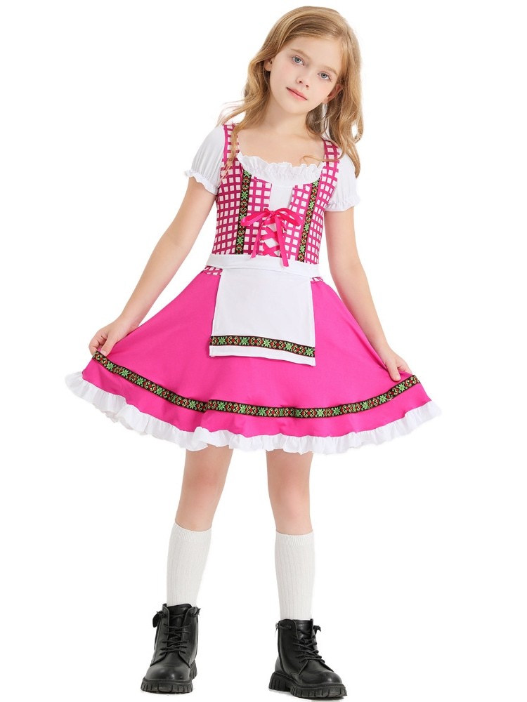 Wholesale Bavarian Gingham Dress - Oktoberfest Dress Dirndl