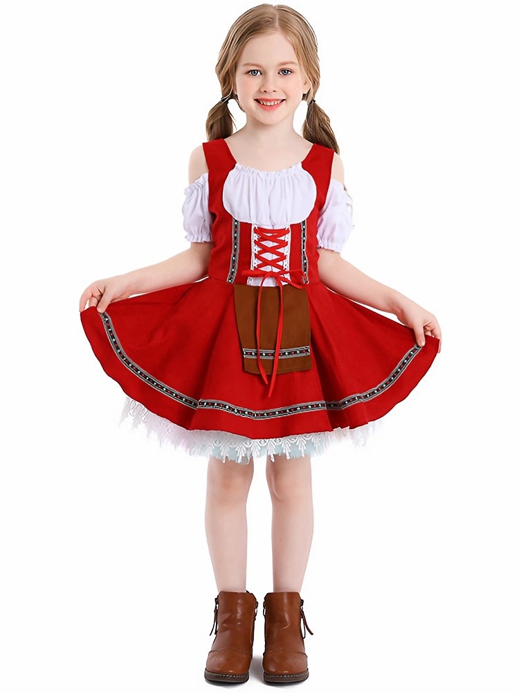 Wholesale Girls Oktoberfest Beer Costume - Beer Maid Girl Outfit