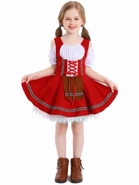 Wholesale Girls Oktoberfest Beer Costume - Beer Maid Girl Outfit