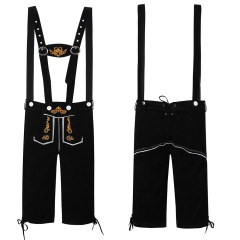 Wholesale Oktoberfest & Halloween Costumes for Adults - Brown/Black Suspender Shorts & Checkered Shirts | Festival Costumes Wholesale